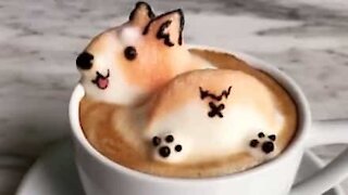 Un cane dentro il cappuccino!