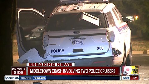 Middletown crash involving two police cruisers