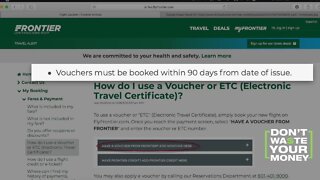 Frontier Airlines Vouchers Expiring