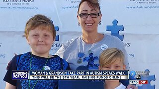 Grandmother and grandson take part in Autism Speaks Walk