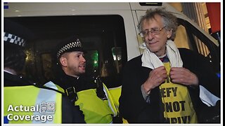 Piers Corbyn detained by Met Police at midnight NYE 2024