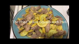 The Fried Yellow Squash with Pork 西葫芦炒肉片