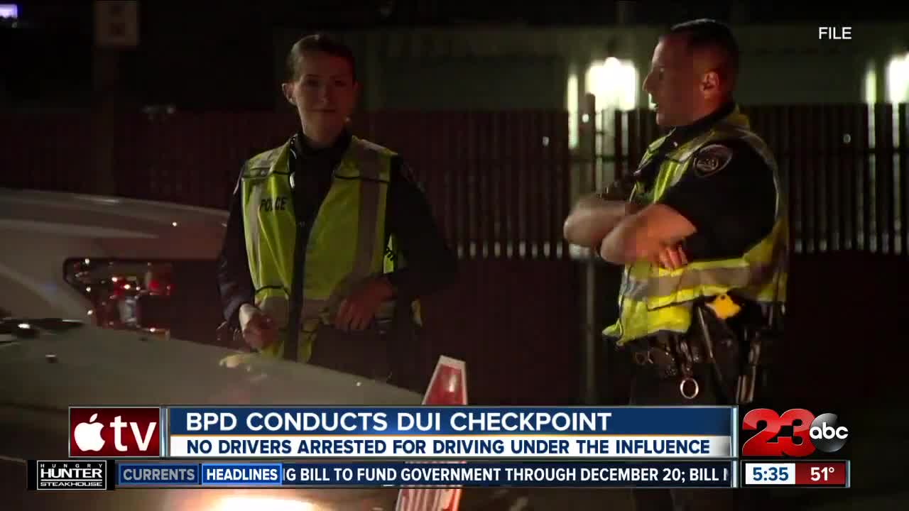 BPD Conducts DUI Checkpoint