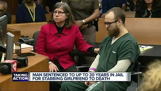 Man sentenced to up to 30 years in prison for fatal stabbing of girlfriend