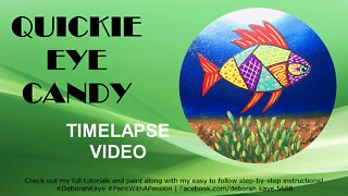 Quickie Eye Candy Video: Zentangle Fish Easy Acrylic Painting Tutorial