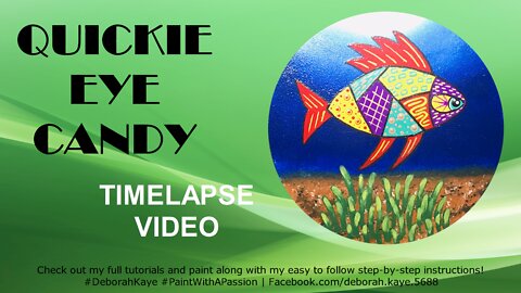 Quickie Eye Candy Video: Zentangle Fish Easy Acrylic Painting Tutorial