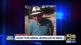 Mesa police looking for retirement community burglar