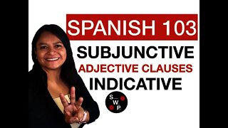 Spanish 103 - Present Subjunctive vs Indicative with Adjective Clauses in Spanish Spanish With Profe