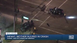 FD: Woman, baby injured in T-bone crash near 19th Avenue and Greenway