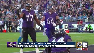 Ravens crank up the offense in 44-20 win over Lions