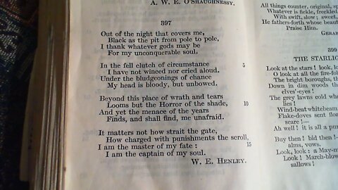 Out of the night that covers me - W. E. Henley