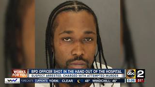 Baltimore Police Officer shot in hand; suspect in custody