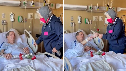 Heartwarming couple celebrate Valentine's Day in hospital