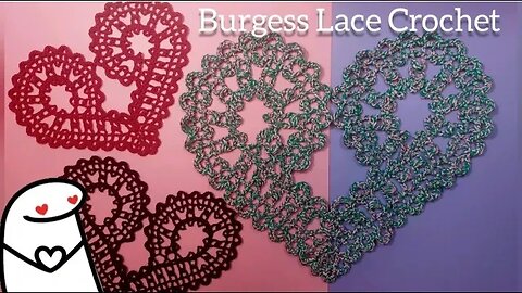 How-to Crochet Heart Burgess Burges Lace ( Beautiful and Perfect!) Applique Motif Insert