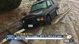 Caltrans bills family $970 to replace road sign