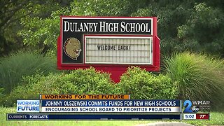 Olszewski plans funds for Towson and Dulaney High Schools