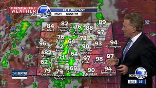 Scattered storms through the evening