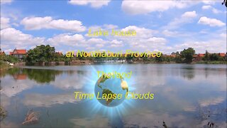 Lake house at Nonthaburi Province in Thailand (Timelapse clouds)