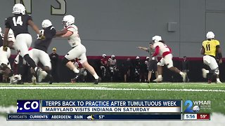 Terps back at practice following tumultuous week