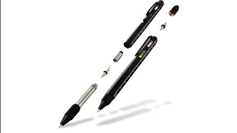 RAK Multi-Tool 2Pc Pen Set - LED Light, Touchscreen Stylus, Ruler, Level, Bottle Opener