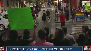 Protesters face off in Ybor City