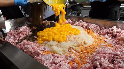 300kg hamburger Steak, 600 servings of ramen! the creation of large and amazing mass meals