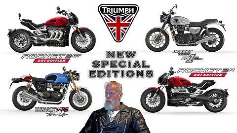 4 NEW Triumph’s! Rocket 3 221 R & GT. Thruxton RS Ton Up 100. Street Twin EC1. Limited Editions 2022