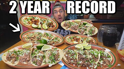 TRYING TO BEAT A 2 YEAR TACO RECORD CHALLENGE | All You Can Eat Tacos Las Vegas