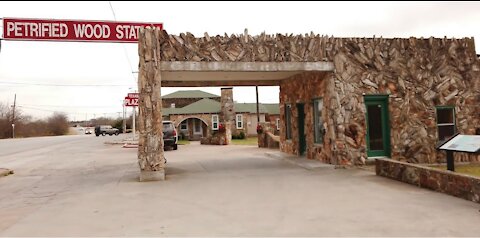 Historic petrified wood gas station