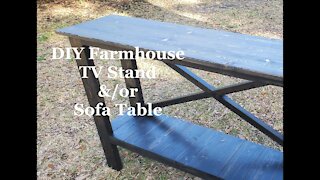 DIY Farmhouse TV Stand &/or Sofa Table