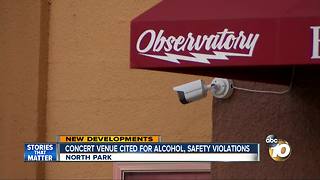 Concert venue cited for alcohol, saftey violations