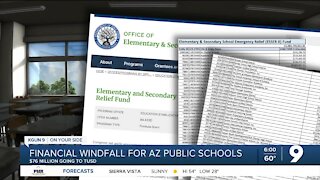 Financial windfall for Arizona public schools