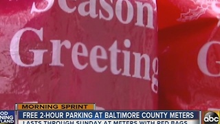 Free two-hour parking at Baltimore County meters for holiday shoppers