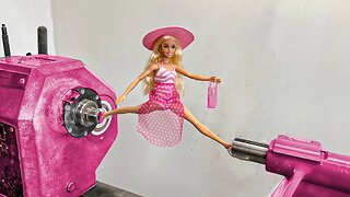 I took Barbie for a spin on my lathe to make a lamp, she LOVED it!!!