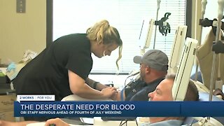 Desperate need for blood donations heading into the holiday weekend