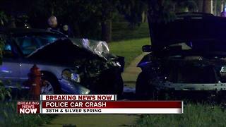 Police car involved in crash on north side