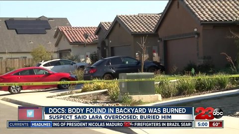 Man says he burned buried body found in backyard