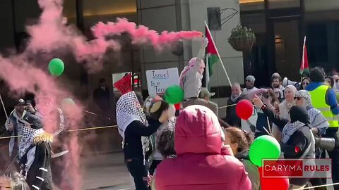 Anti-Israel Protesters Cheer at News of Iran Missile Attack to Israel