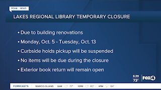 Lakes Regional Library temporarily closes