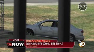 Car plows through Escondido middle school fence