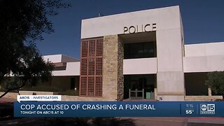 Officer accused of crashing funeral