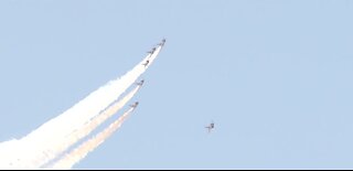 Thunderbirds doing Las Vegas flyovers