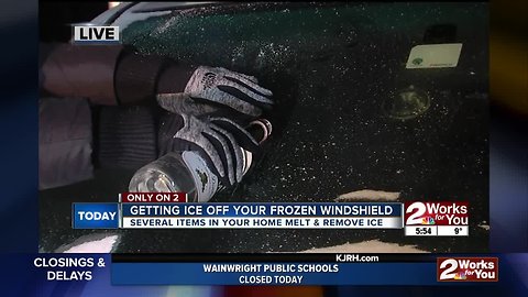 Getting ice off frozen windshield