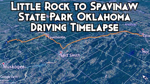 LITTLE ROCK TO SPAVINAW STATE PARK OKLAHOMA DRIVING TIMELAPSE \ Garmin DriveAssist 50 Dashcam Video