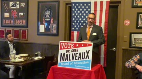 Carroll County Board of Education candidate Greg Malveaux speaks to crowd on January 22nd