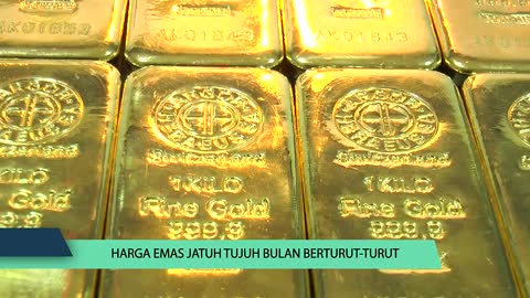 Harga Emas Jatuh Tujuh Bulan Berturut-Turut