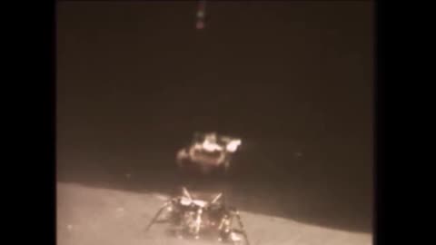 Model of Apollo 16 LM tears during fake-off