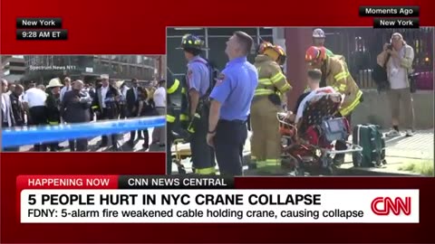 Dramatic video shows moment crane collapses onto New York street