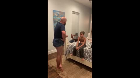 Dad Wears Short Shorts to Prove a Point to His Teen Daughter