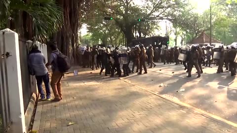 Sri Lanka police fire tear gas and water at protesters